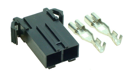 In-line ATO Blade Fuse Holder - 20 Amp, featuring a black electrical component with visible metal terminals and a metal pin. Does not include wires or fuse.