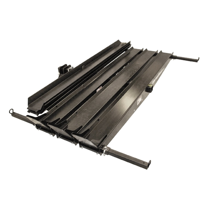 Auto Moto Scooter Carrier with Ramps: A robust black metal carrier designed for 3-wheel scooters, featuring three ramps and retractable tie-down bars for secure transportation.