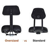 Comfort Bike Saddle Seat with Backrest (Deluxe) (Blemished) showing a back and side view, highlighting the black seat, handle, and backrest, suitable for cruisers, trikes, or stationary bikes.