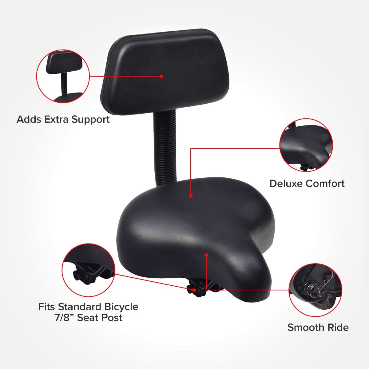 Comfort Bike Saddle Seat with Backrest (Blemished) – Monster Scooter Parts