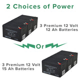 36 Volt Battery Pack for the Razor SX500 featuring three black batteries with green text, wiring harness, and a green and white logo, designed for enhanced performance and reliability.