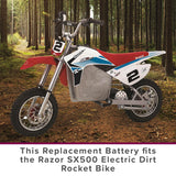 36 Volt Battery Pack for the Razor SX500, featuring three 12 Volt 12 Ah batteries with wiring harness, designed for improved runtime and reliability for the Razor SX500 McGrath Dirt Rocket.