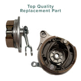 Brake Assembly for the Coleman BT200X, CT200U Trail, & CT200U-EX Mini Bikes; a close-up of a metal mechanical part with visible screws and circular components.