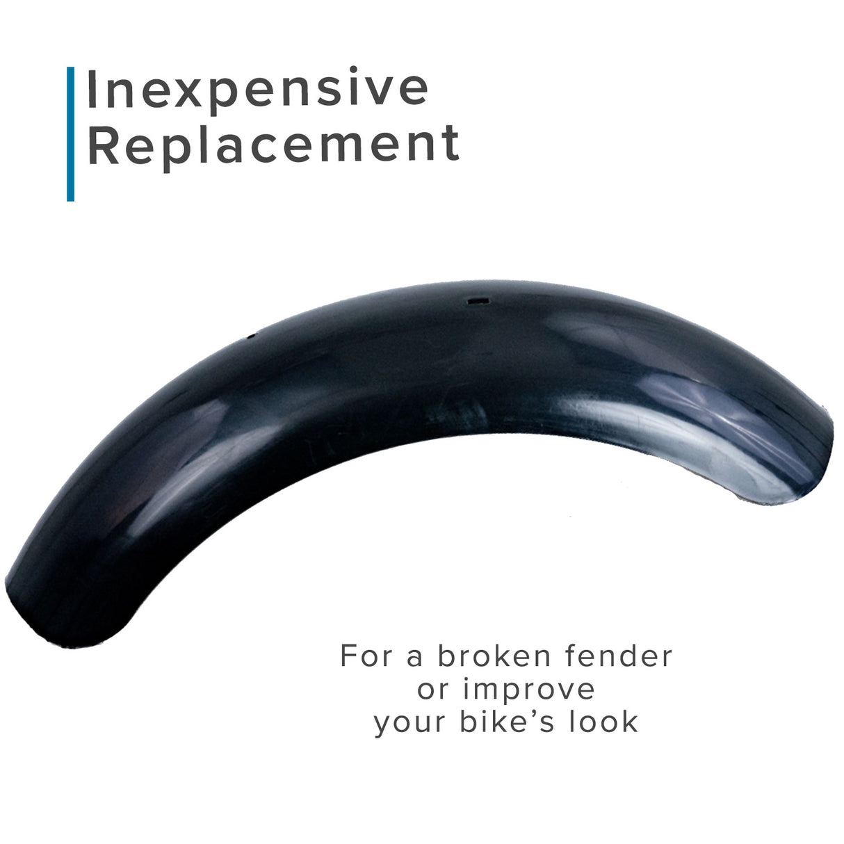 Front Fender for the Massimo Warrior 200 (MB200) Mini Bike: A black plastic fender designed for front wheel protection, showcased on a plain white background.