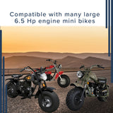 Brake Cable for the Baja Mini Bike MB165 & MB200 (Baja Heat, Mini Baja, Baja Warrior) shown amidst motorcycles on a road, emphasizing its application for mini bike models.