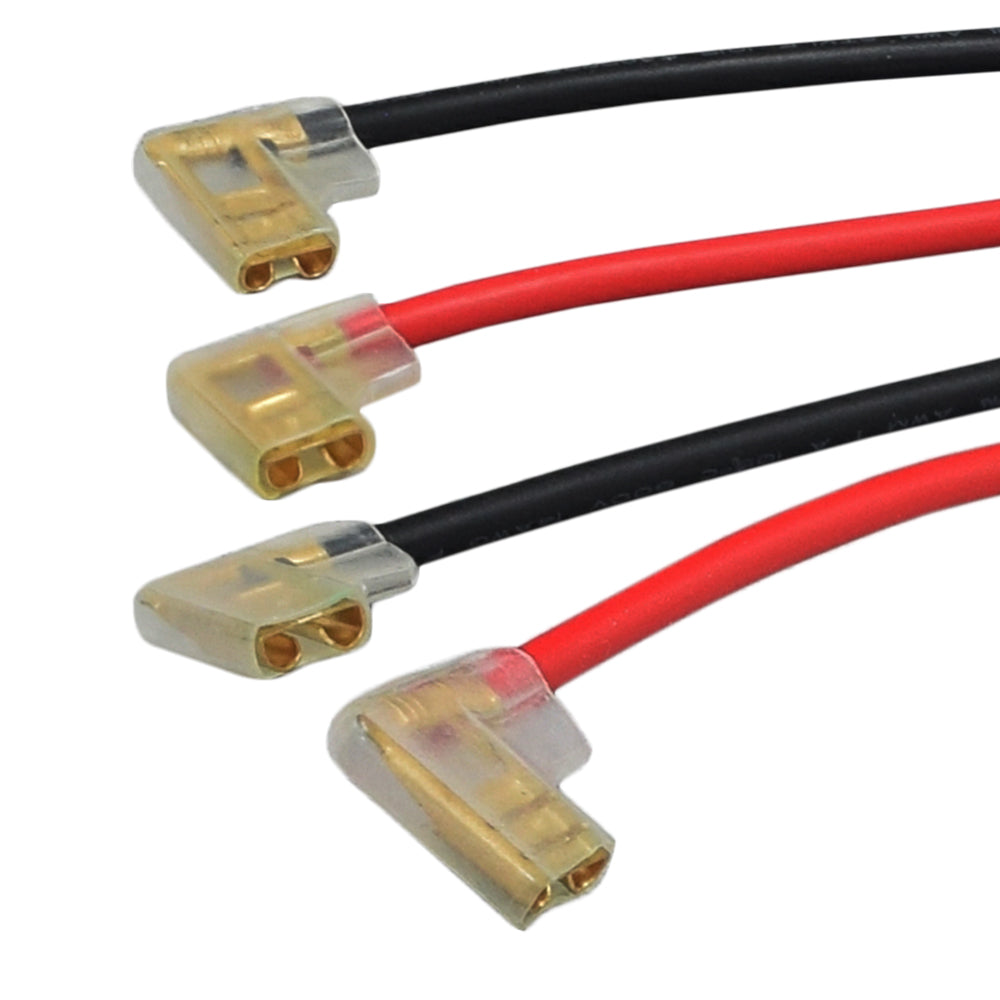 4-Pin, 4-Wire Battery Wiring Harness for Razor Scooters, showing a group of wires with terminals and a connector designed for 12-volt battery models like Razor E200, E300, and Ground Force.