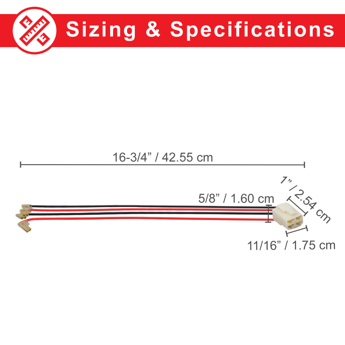 4-Pin, 4-Wire Battery Wiring Harness for Razor Scooters with transparent plastic connectors, designed to connect two 12V batteries in series, compatible with various Razor scooter models.