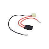 12 Volt Battery for the Razor E90 Accelerator, Power Core 90, Power Core E90, and Power Core E90 Glow, featuring black and red electrical wires, wiring harness, and a fuse.