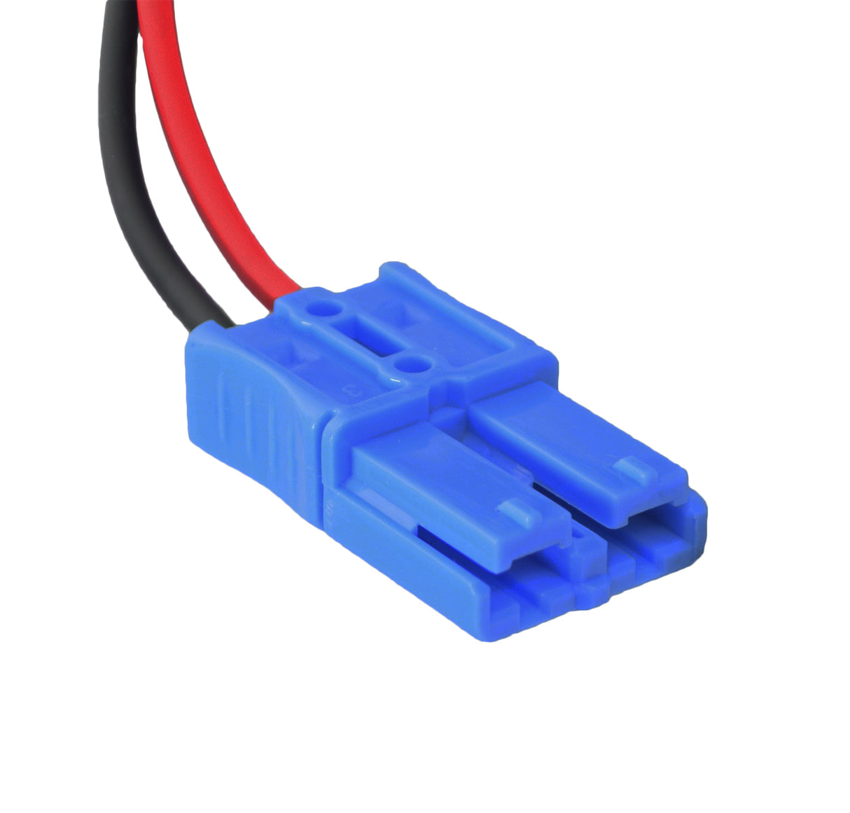 Battery Harness for 12 Volt Kid Trax Ride-On Toys featuring a 2-wire cable with a blue grid connector and a 40 amp ATO fuse holder, with slide-on F2 connectors at the battery end.