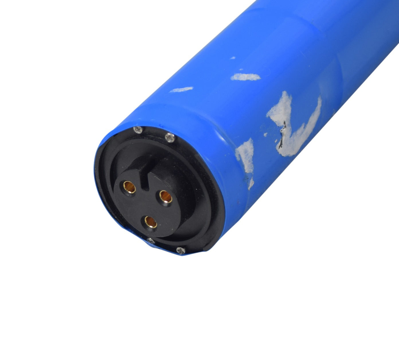 36 Volt Lithium Battery Pack for the GOTRAX XR Ultra Electric Scooter, a blue cylindrical unit with a black cap, designed for lightweight power and quick recharging, fitting inside the scooter's handlebar stem.