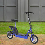 Currie 36 Volt 5-Pin 5-Connector Controller (1000 Series) for eZip, IZIP, GT, Mongoose, & Schwinn Scooters, showcased attached to a blue scooter on a brick path.