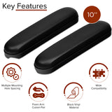 Desk Length Vinyl Armrest Pads for Drive Wheelchairs and Transport Chairs (Pair) showing black rectangular pads designed for added comfort and support, suitable for various Drive wheelchair models.