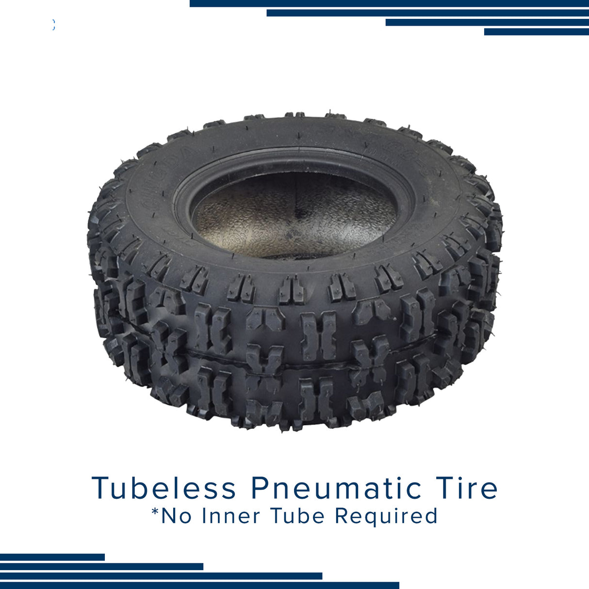 13x5.00-6 ATV, Go-Kart, & Dune Buggy Tire with Q129 Tread, featuring a black rubber tire with an aggressive tread pattern for superior grip on loose surfaces.