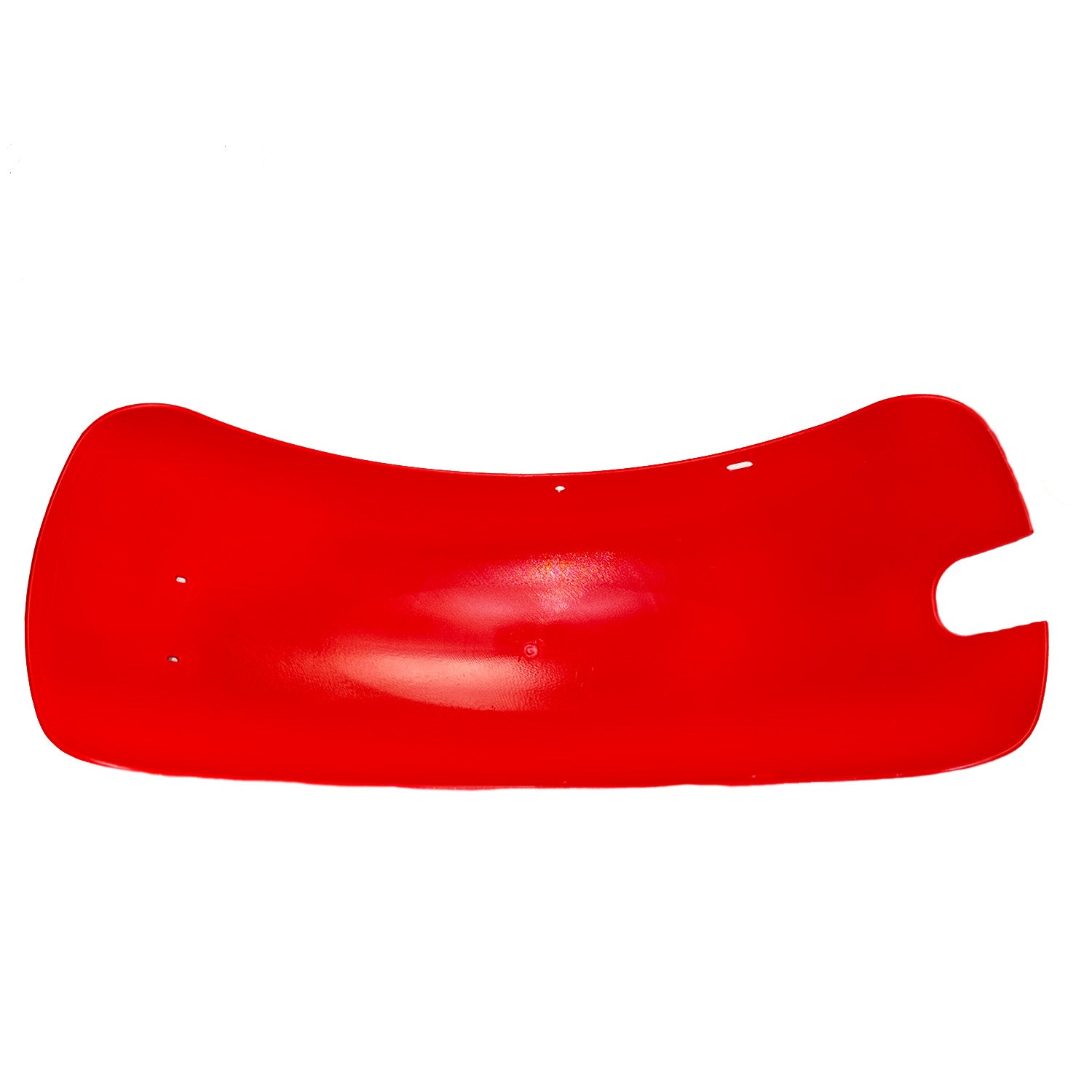 Seat & Fender Cosmetic Refresh Mini Bike Kit featuring a red plastic fender, shown on a white background. Ideal for replacing worn mini bike parts, ensuring a fresh and durable look.