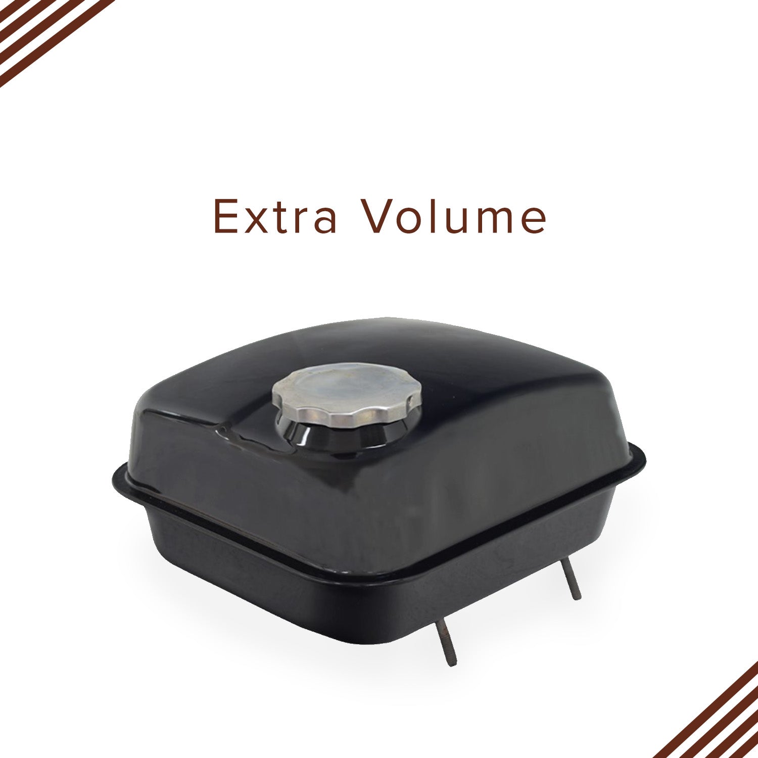 Fuel Tank for the Coleman BT200X, CT200U Trail, & CT200U-EX Mini Bikes (Blemished) featuring a black square shape with a silver cap and knob, ideal for mini bike parts and custom projects.