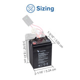 24 Volt 2.3 Ah Battery Pack with 30 Amp Fuse & Wiring for the Razor Crazy Cart Shift (Versions 1+) & Crazy Cart Shift Lightshow, showing attached wires, blue logo, and visible measurements.