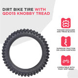 90/100-16 Trakmaster II Dirt Bike Tire with K760 Tread, featuring deep aggressive spikes and enhanced bead and sidewall construction for superior cornering. Logos present on the tire.