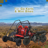 Heavy Duty Clutch Assembly with 1 Bore & #40/41/420 Chain Sprocket for Go-Karts & Mini Bikes, displayed on a go-kart in a desert setting, highlighting the clutch's robust design and compatibility.