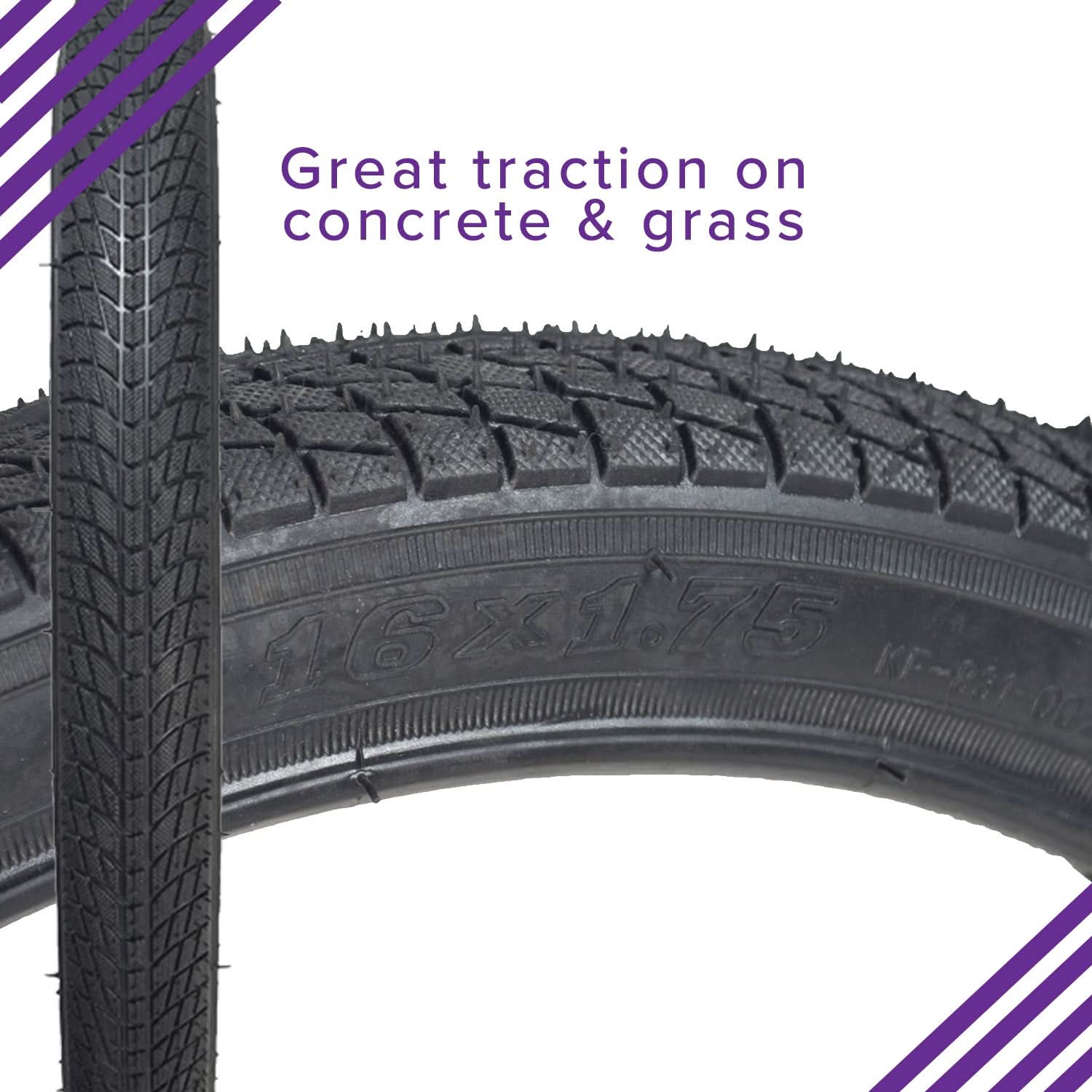 16x1.75 Stroller Replacement Tire & Tube Set - Fits BOB Revolution Jogging Strollers Single & Double Models