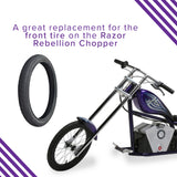 16x1.75 Front Tire for the MotoTec MT-TRK-350 Electric Trike, featuring a detailed tread pattern ideal for traction on various surfaces.