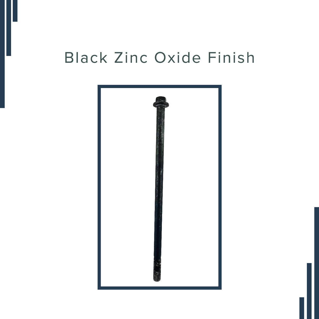 Rear Axle for the Motovox MBX10 Mini Bike and MBX11 Mini Bike, featuring a black metal rod with a nut and a corrosion-resistant black zinc oxide finish.