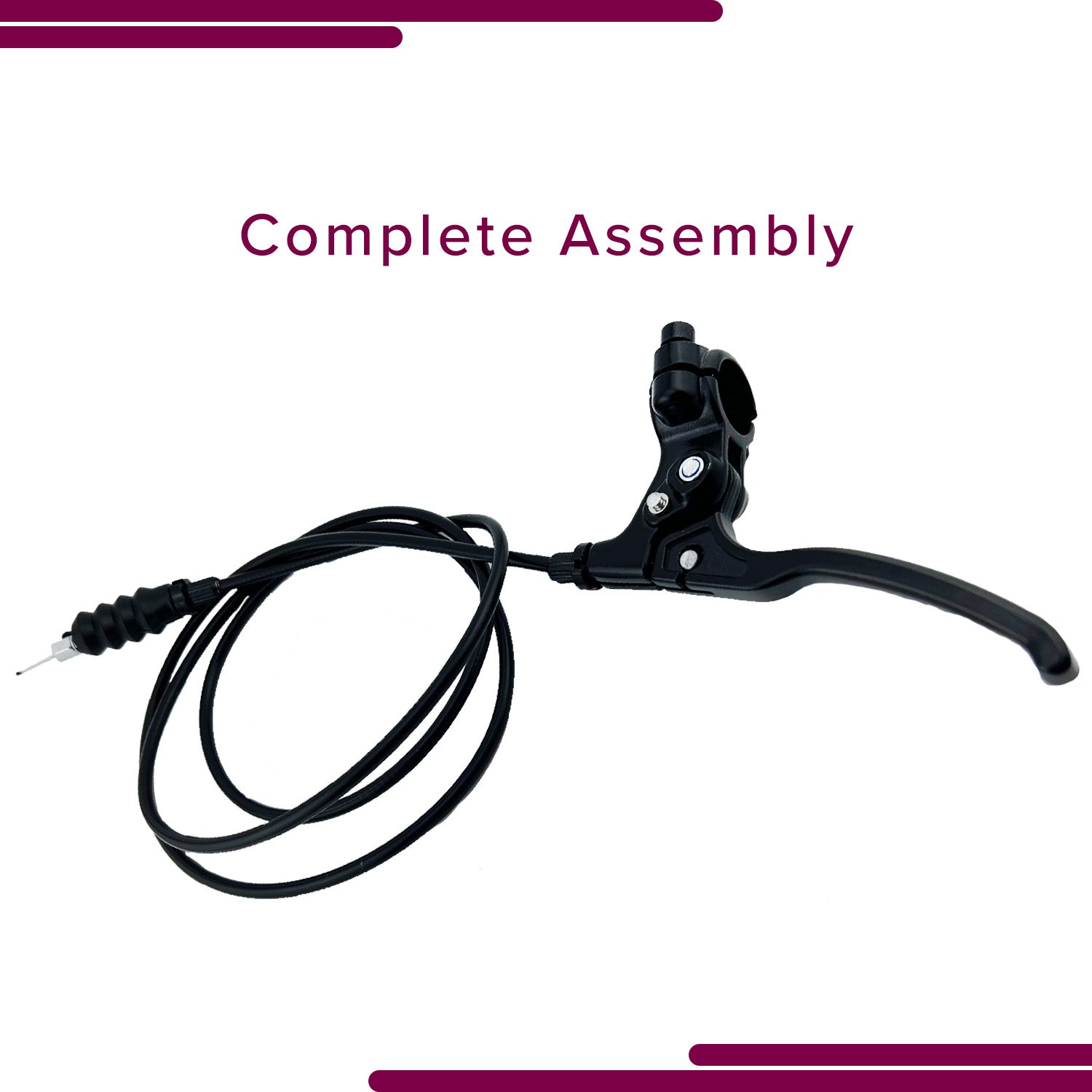 Brake Assembly for the Drive Medical DV8 Steerable Knee Walker: a black brake lever attached to a cable, designed specifically for left or right side handlebar configurations.