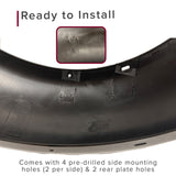 Seat & Fender Cosmetic Refresh Mini Bike Kit featuring a close-up of the wide, padded black vinyl saddle and durable plastic fenders. Ideal for upgrading or replacing worn mini bike components.