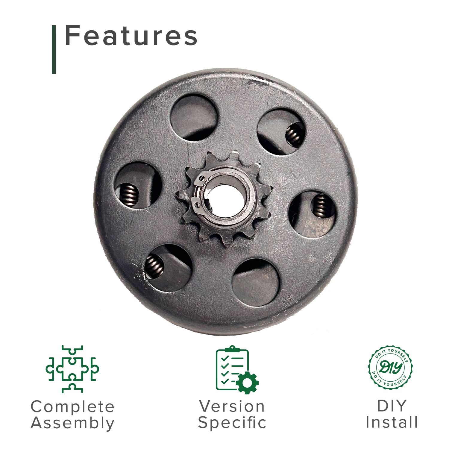 coleman cc100x mini bike chain Clutch Assembly with 5/8" Shaft and 11 Tooth #35 Chain Sprocket for Co – Monster Scooter Parts