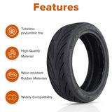 Tubeless Tire for the Ninebot MAX G30 Scooter, featuring a black tread with a one-direction P6217 pattern, designed for superior air-tight sealing and enhanced shock absorption.