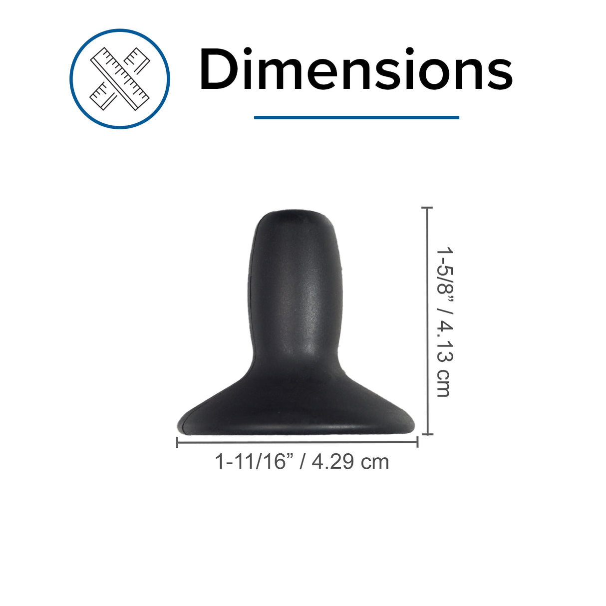 Joystick Knob for PG Drives Joystick Controllers (VSI, VR2, GC, Remote Plus) & Q-Logic, shown as a black, round rubber knob designed for replacing worn-out joystick grips on power chairs.