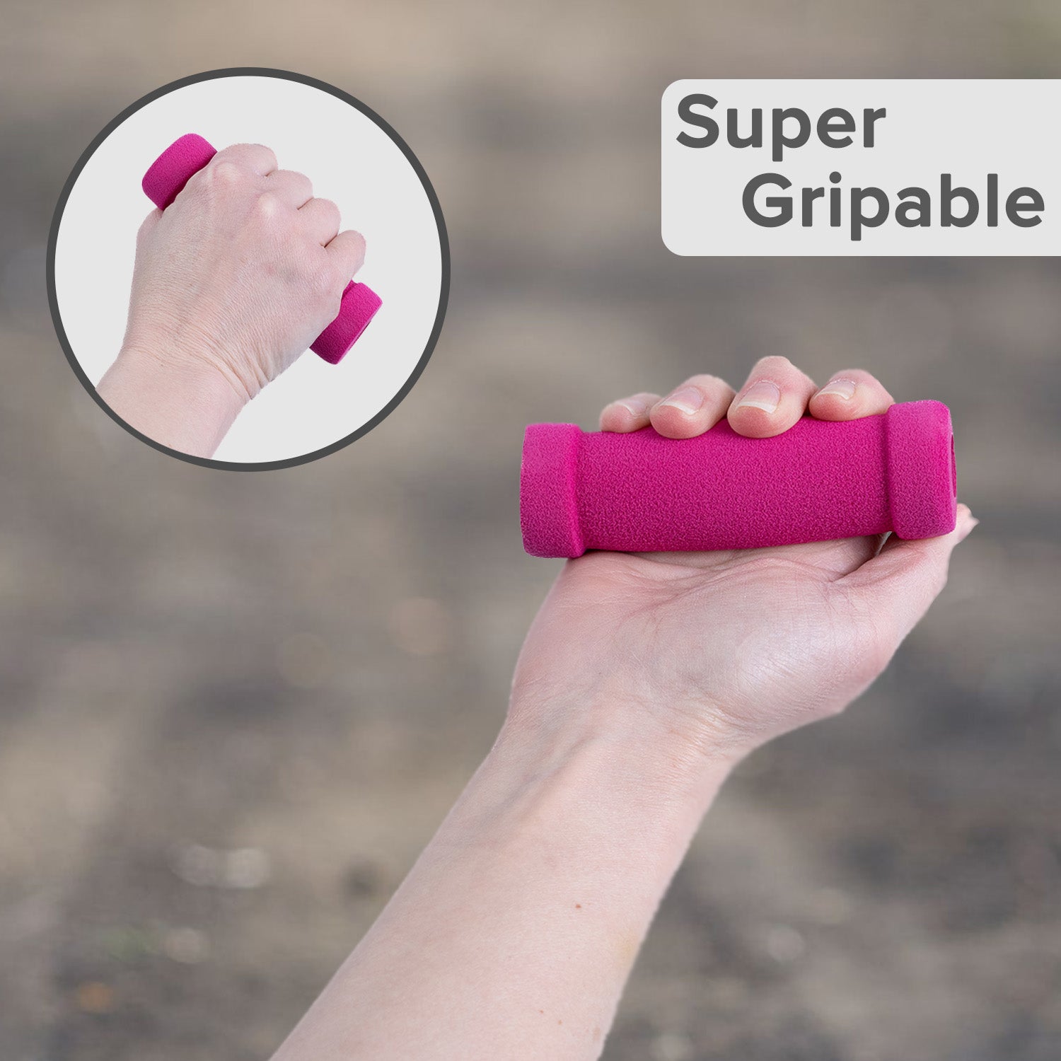 Handlebar Grip Set for the Micro Mini Kick Scooter, showcasing a hand holding a pink foam grip, highlighting its soft, spongy texture ideal for comfort and secure grip.