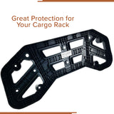 Cargo Rack Plastic Cover for the Coleman AT125-EX ATV, a black plastic object with holes, designed to fit snugly onto the steel cargo rack, offering protection against scratches and damage.