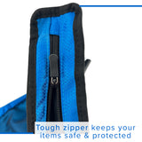 Close-up of the zipper on the Deluxe Universal Walker/Rollator Bag, showcasing its high-quality construction and part of its sleek design.