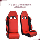 Left & Right Passenger Seat for the Baja Dune (DN250) Go-Kart, featuring a two-tone design with back vents for seatbelt placement. The seat combines two separate parts into one unit.