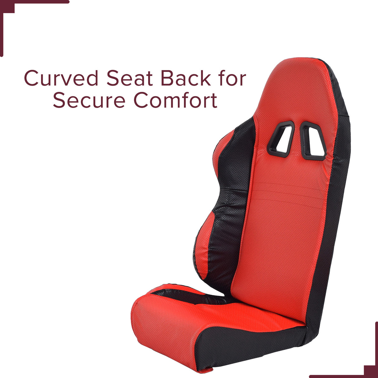 Left & Right Passenger Seat for the Baja Dune (DN250) Go-Kart, featuring two separate seats in red and black upholstery with convenient back vents for securing seatbelts.