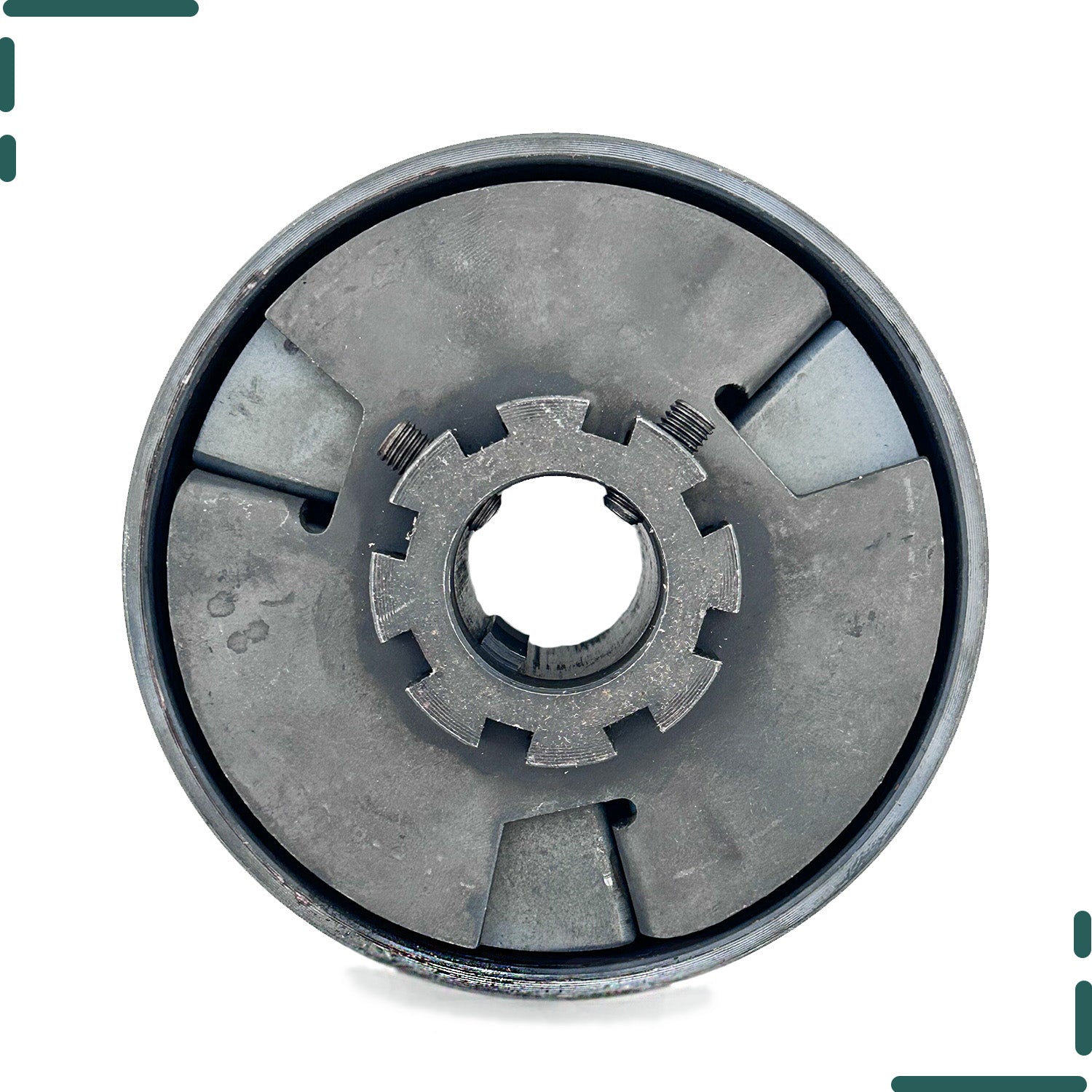 Clutch Assembly with 1 Shaft and 14 Tooth 40/41/420 Chain Sprocket for Go-Karts & Mini Bikes, featuring a circular metal component with a central hole, designed for high-power engines.