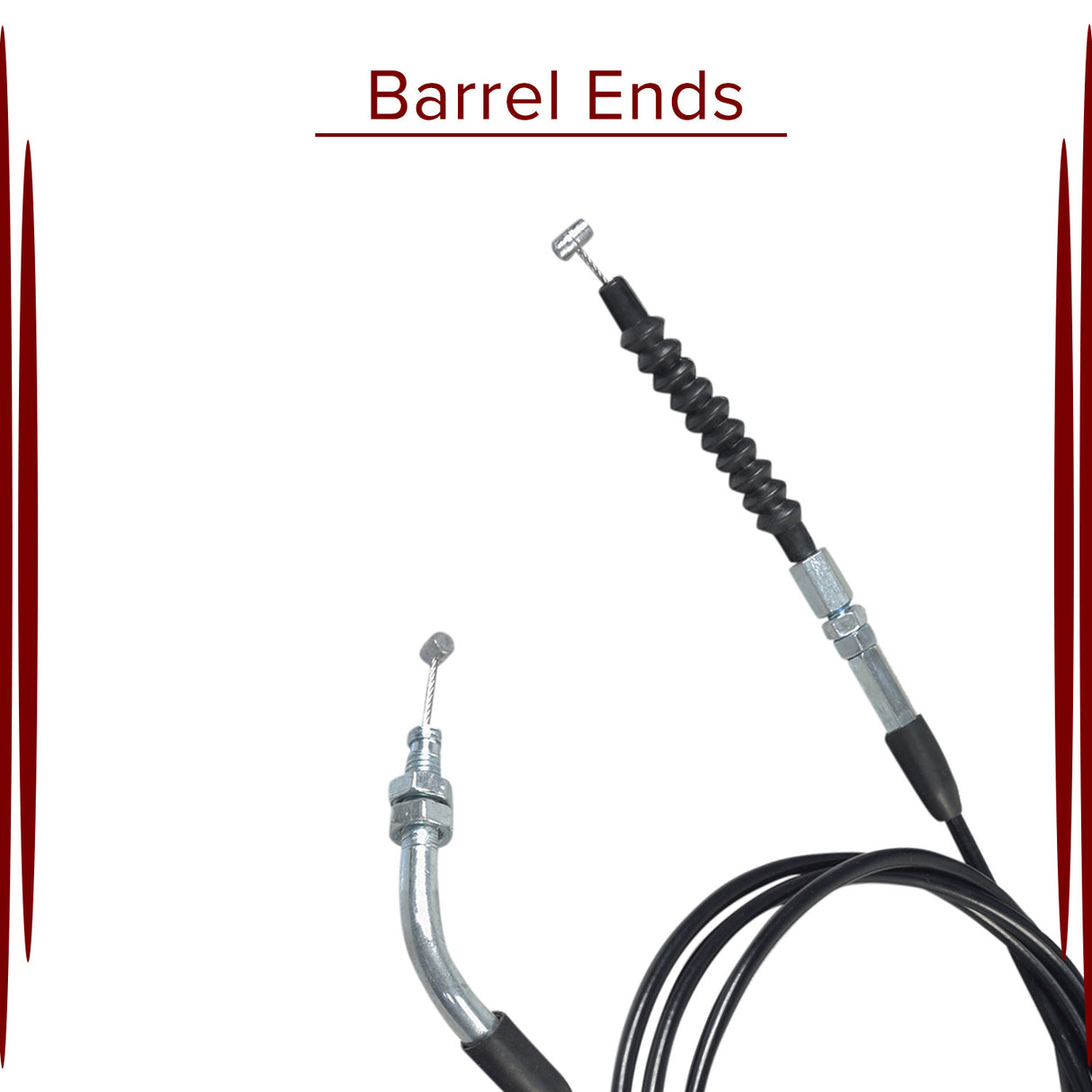 73 Throttle Cable for 150cc - 250cc Go-Karts & Dune Buggies, featuring a black cable with a metal end, compatible with various Chinese-made go-kart brands.