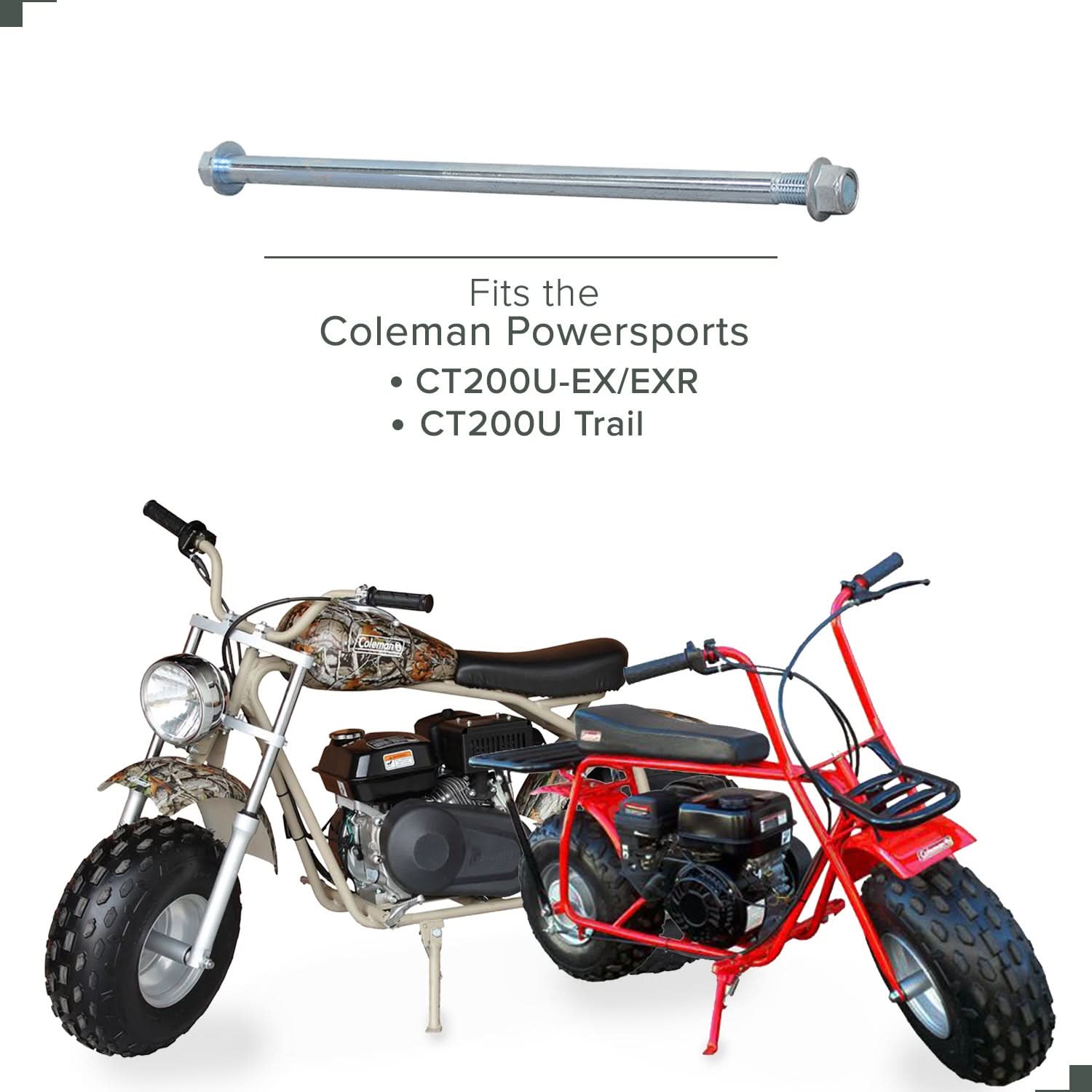 coleman 200 mini bike assembly Rear Axle & Lock Nut for Coleman CT200U Trail & CT200U-EX Mini Bikes – Monster Scooter Parts