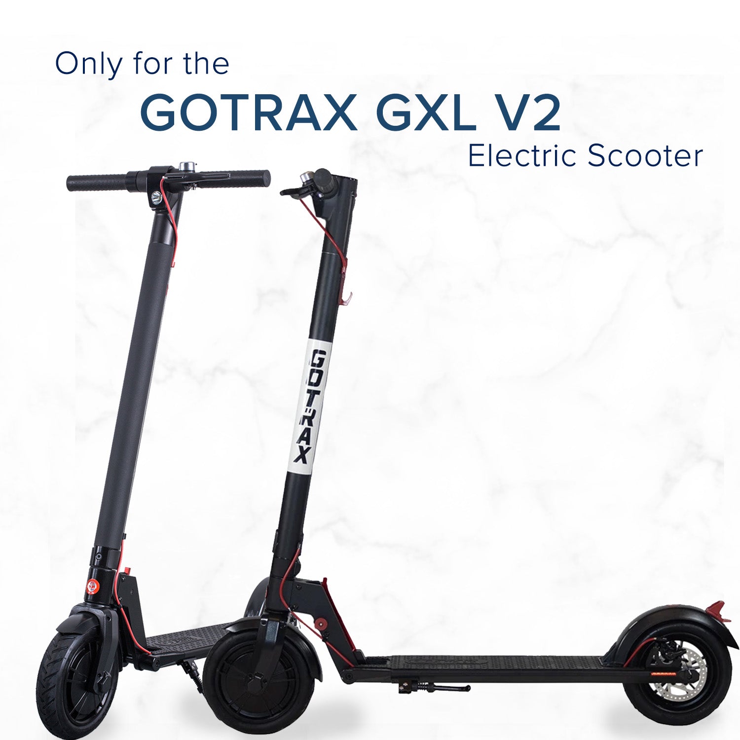 Top Console & Handlebar Assembly for the GOTRAX GXL V2 Electric Scooter (Blemished), featuring a black handlebar with LCD display, headlight, brake lever, thumb throttle, and power button, minor scrapes visible on brake lever and grip.