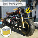 Carburetor with 24 mm Air Intake & Water Trap for the Realtree RT200 196cc Mini Bike, shown with a manual choke, fuel shut-off valve, and water trap reservoir.