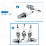 Z4C Spark Plug for 80cc 2-Stroke Bicycle Engine Kits, displayed in a group, close-up views highlighting the spark plug’s metal and ceramic components. Suitable for various small gas engines.