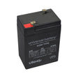 6 Volt 4.5 Ah Battery for Flybar Electric Bumper Cars, a black rectangular battery with white text and a red label, suitable for children's ATVs, cars, trucks, and scooters.