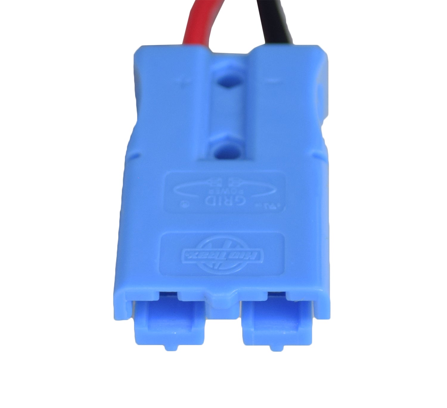 12 Volt 10 Ah Battery with 2-Wire Harness & 1 Blue Grid Connector for Kid Trax Ride-On Toys, featuring a blue plastic connector for easy plug-in installation.