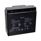 Half U1 18 Ah (17 Ah - 20 Ah Replacement) 12 Volt AGM Mobility Scooter Battery with Post Terminals, black with white text, ideal for electric scooters and power chairs. Comes with a one-year warranty.