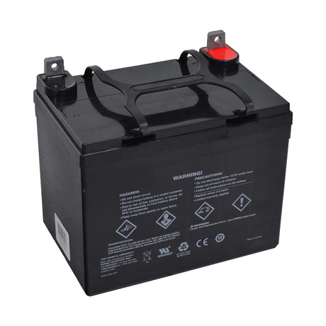 24 Volt U1 Battery Pack for the Golden Technologies Alante Sport (GP205/GP206/GP207/GP208), featuring a black battery with a black handle.