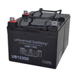 24 Volt U1 (35 Ah) Battery Pack for Revolution Mobility Liberty Power Chairs, showing a pair of black batteries with terminals and handles, designed for maintenance-free and economical use.