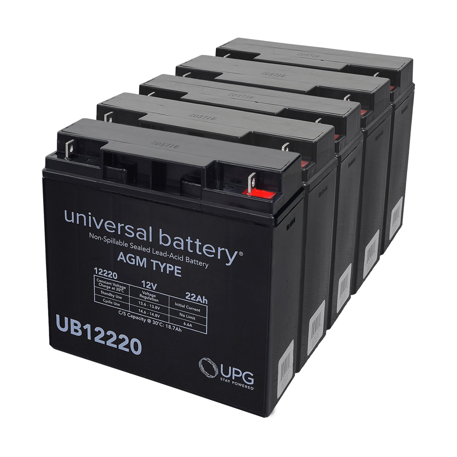 60 Volt 22 Ah (18 - 20 Ah Upgrade) Battery Pack for Emmo Electric Scooters, shown as a group of black sealed lead acid batteries with white text, arranged together.