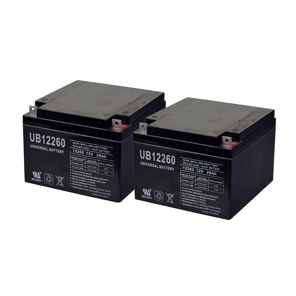 26 Ah 24 Volt UB12260 AGM Mobility Scooter Battery Pack T3 Post Terminals