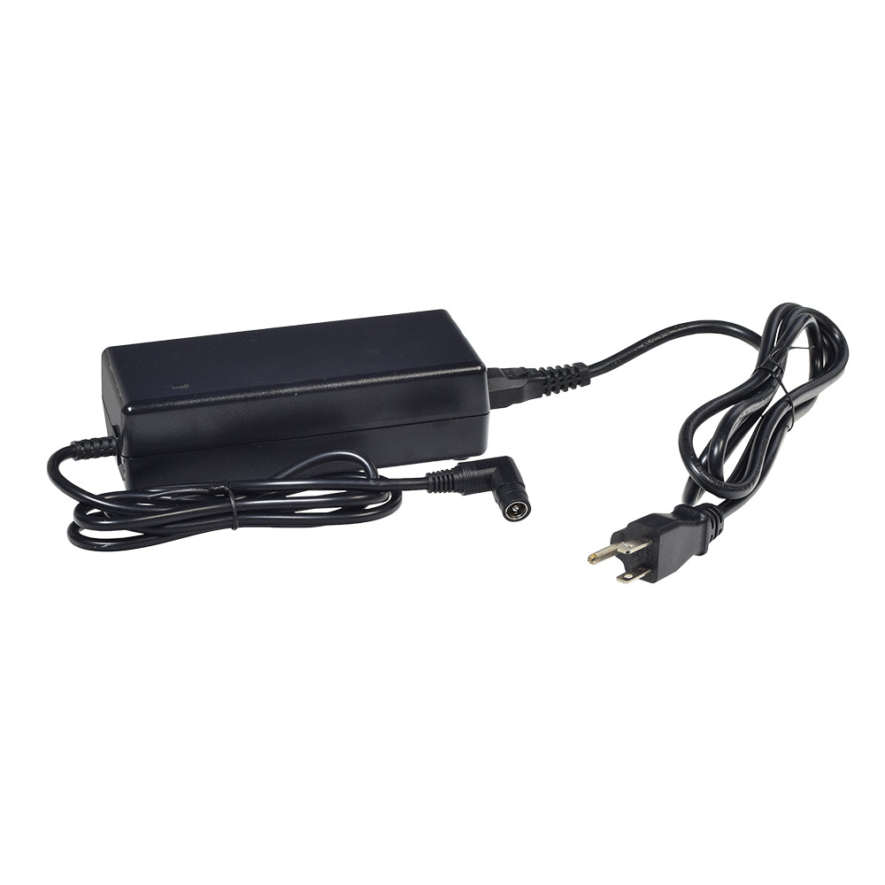 24 Volt 20 Ah Lithium-ion Electric Bike e-Bike Battery Pack & Charger, featuring a black power cord with a plug, designed for long cycle life and compatibility with most e-bikes.