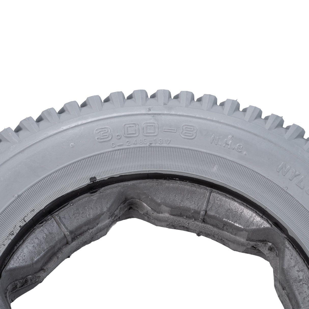 14"x3" (3.00-8) Foam-Filled Mobility Tire (Raised Star Keyway Profile; 2.25" Bead Width) with C248 Powertrax Tread